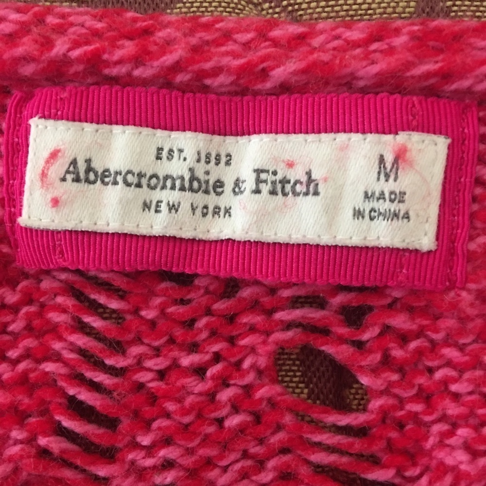 Abercrombie & Fitch Sweater Loose Knit Pink Size M - Picture 2 of 13